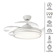 Ventilador de Techo Retráctil PHP XH258 de 42" Blanco con 6 Velocidades y Aspas Invisibles